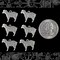 Antiqued Silver Plated Brass Sheep Charms- Set of Six - S-C150